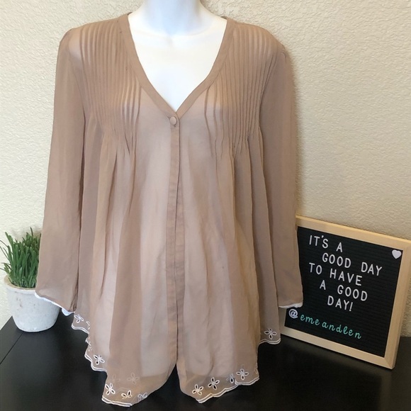 Vintage Delicia Sheer one button cardigan top - Picture 1 of 7